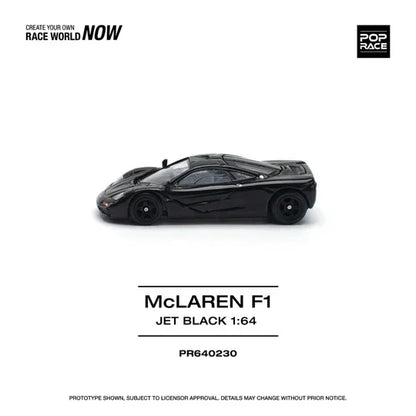 POP RACE McLaren F1 Black 1:64 Die-Cast Car Model | PR64-230 Collector Edition
