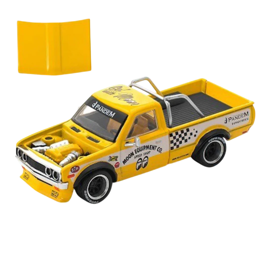POP RACE Pandem Datsun 620 Pickup Yellow 1:64 Die-Cast Car Model | PR64-250 Collector Edition