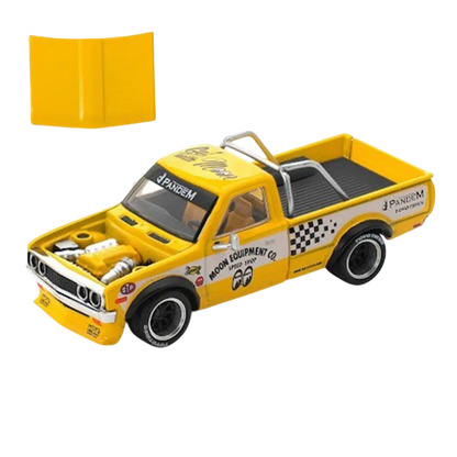 POP RACE Pandem Datsun 620 Pickup Yellow 1:64 Die-Cast Car Model | PR64-250 Collector Edition