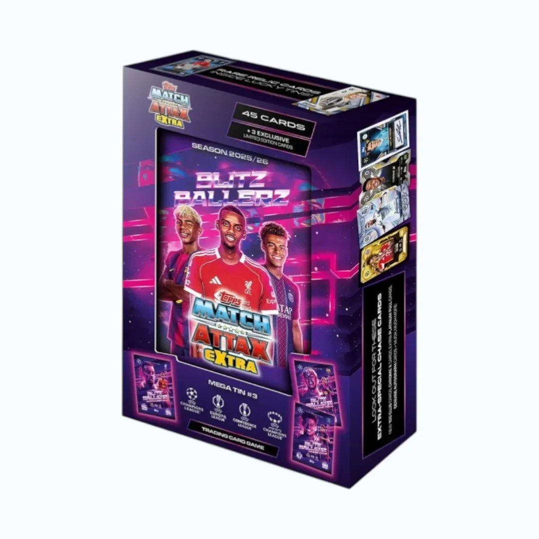 Topps Match Attax EXTRA Mega Tin #3 – UEFA Champions League 2025/26 Trading Card Box