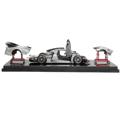 LCD Models 1:43 Pagani Huayra R Silver Die-Cast Model Car | Premium Collectible