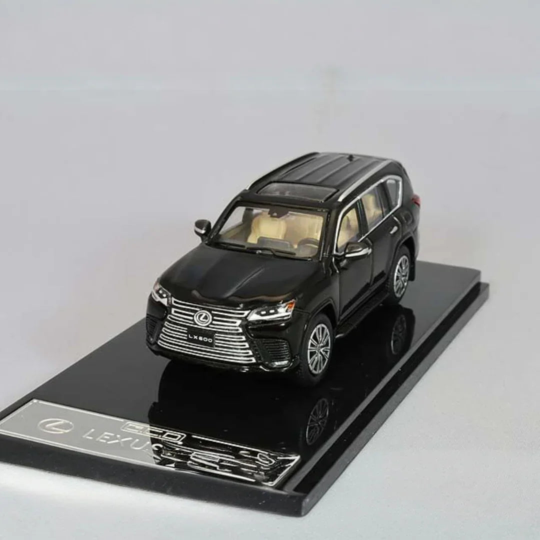 GCD 243 Lexus LX600 2021 Black 1:64 Diecast Model SUV – Premium Luxury SUV Collectible Miniature with Display Base