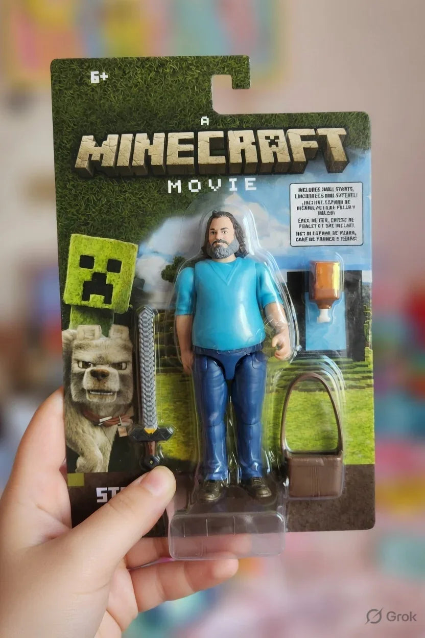 Minecraft Movie Steve Action Figure with Accessories | Collectible Minecraft Movie Character Toy | 6+ Years