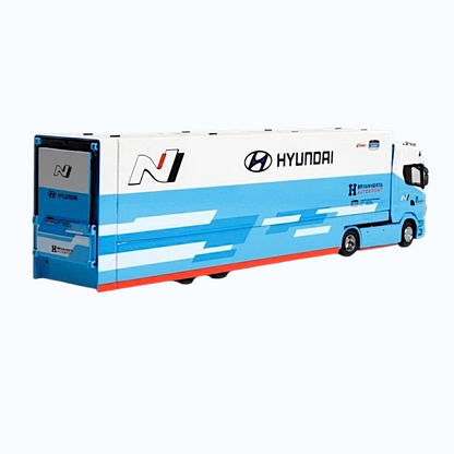 Maxwell 1:64 Scania S730 V8 Hyundai Transport Truck Die-Cast Model | Premium Car Carrier Trailer