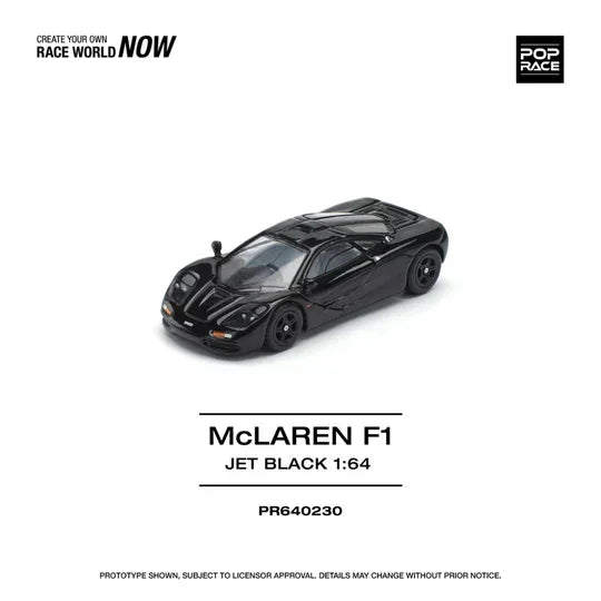 POP RACE McLaren F1 Black 1:64 Die-Cast Car Model | PR64-230 Collector Edition