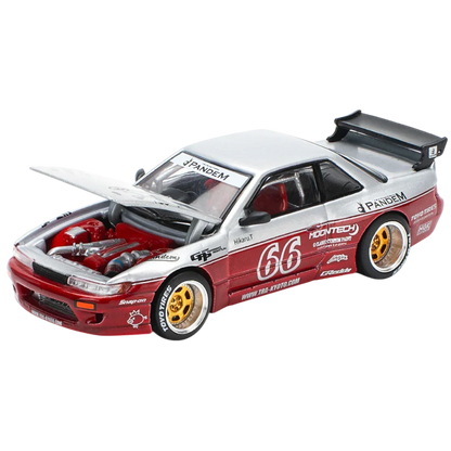 POP RACE Pandem Nissan Silvia S13 No.66 1:64 Die-Cast Car Model | PR64-258 JDM Drift Edition