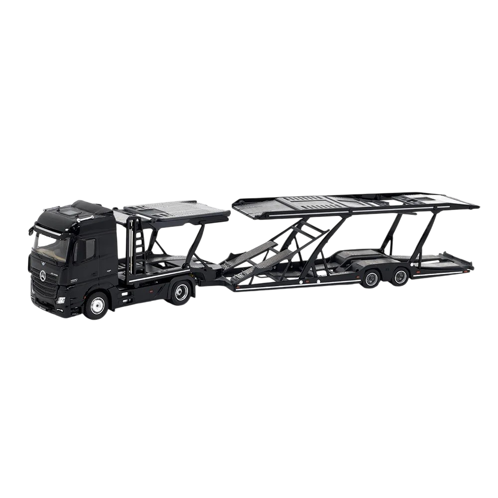 UNIQUE MODELS x Tiny 1:64 Mercedes-Benz Actros MP5 Black City Transporter Die-Cast Truck Model