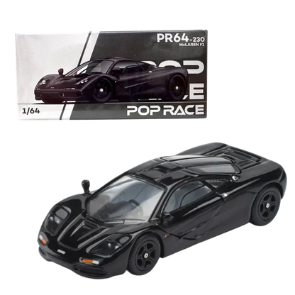 POP RACE McLaren F1 Black 1:64 Die-Cast Car Model | PR64-230 Collector Edition