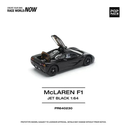 POP RACE McLaren F1 Black 1:64 Die-Cast Car Model | PR64-230 Collector Edition