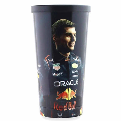 Max Verstappen Red Bull F1 Inspired Tumbler Cup with Lid 500ml – Formula 1 Racing Theme Travel Drink Cup for Motorsport Fans