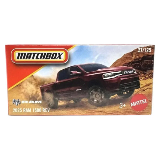 MATCHBOX 2025 Ram 1500 Rev Diecast Pickup Truck – Official Licensed Off-Road Toy Car for Kids & Collectors