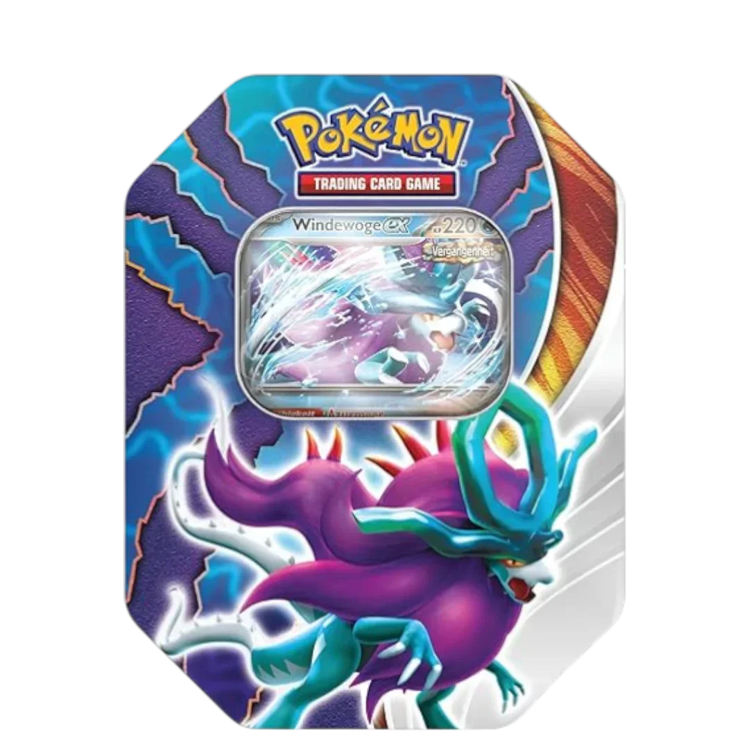 Pokémon TCG Windewoge ex Tin Box | Promo ex Card & Booster Packs | Official Metal Collector Case | 6+