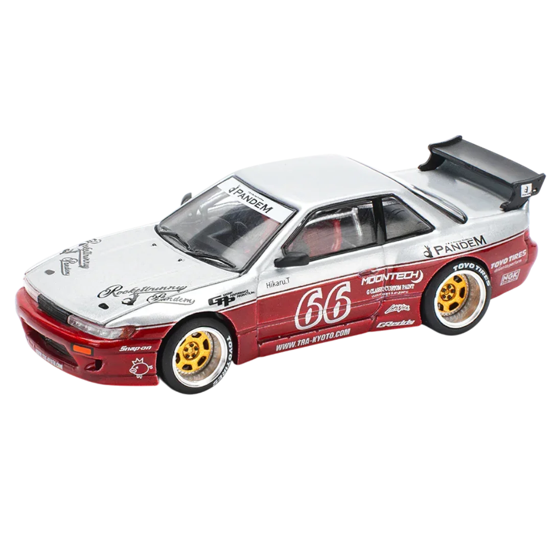 POP RACE Pandem Nissan Silvia S13 No.66 1:64 Die-Cast Car Model | PR64-258 JDM Drift Edition