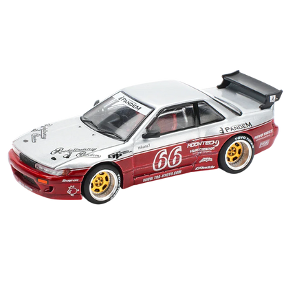 POP RACE Pandem Nissan Silvia S13 No.66 1:64 Die-Cast Car Model | PR64-258 JDM Drift Edition
