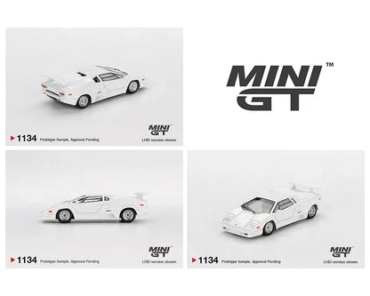 Mini GT 1:64 Duo Set Roxy Porsche 911 GT3 R #77 AO Racing IMSA 2024 + Lamborghini Countach 25th Anniversary White | Premium Diecast Models