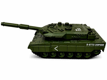 Die-Cast Army Tank Model 1:32 Scale – B-3772 Army Military Battle Tank Toy with Rotating Turret