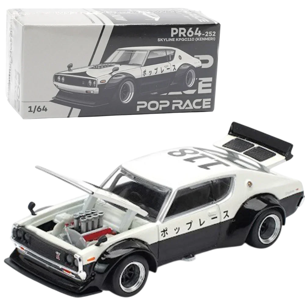 POP RACE Nissan Skyline KPGC110 Kenmeri 1:64 Die-Cast Car Model | PR64-252 JDM Collector Edition