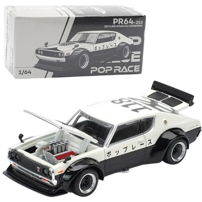 POP RACE Nissan Skyline KPGC110 Kenmeri 1:64 Die-Cast Car Model | PR64-252 JDM Collector Edition
