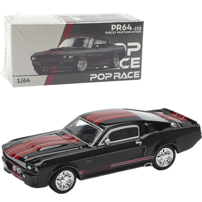 POP RACE Shelby Mustang GT500 Black 1:64 Die-Cast Car Model | PR64-218 Collector Edition