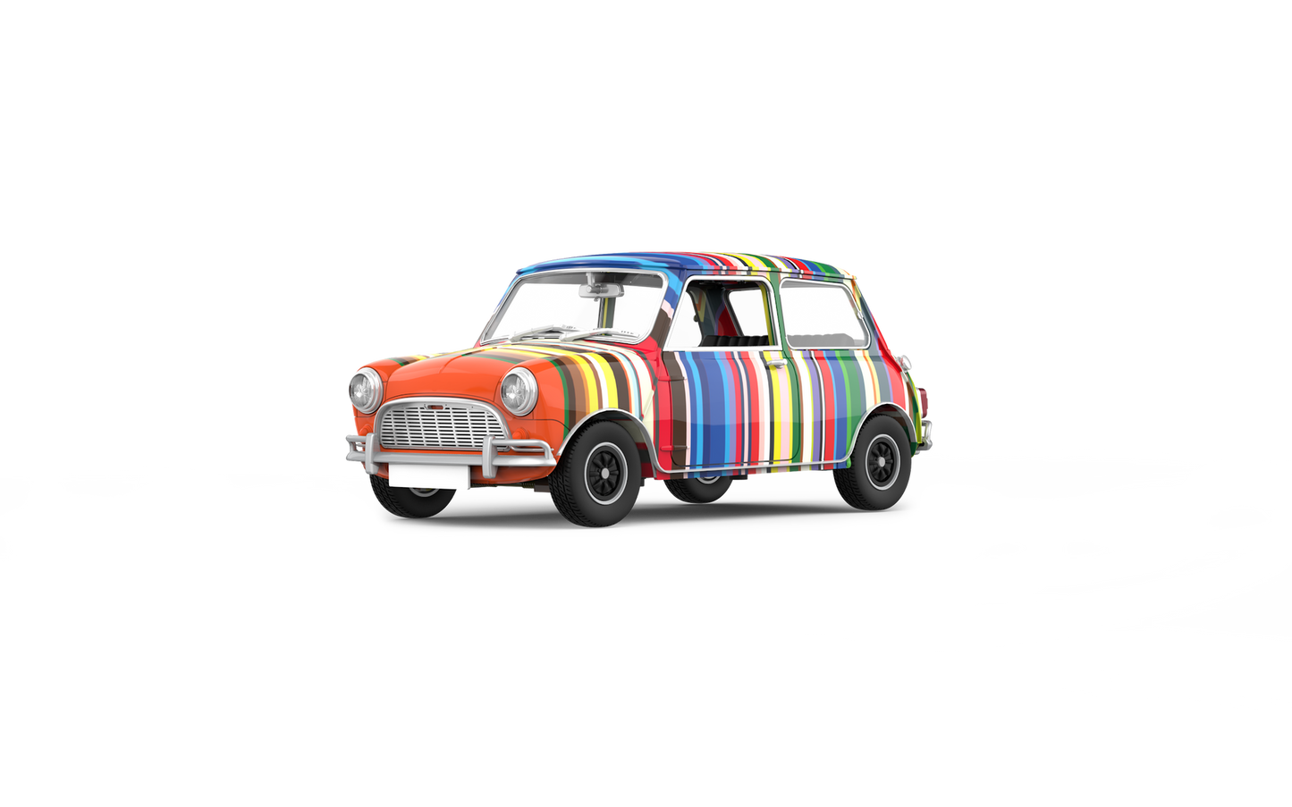 TINY 1:50 Mini Cooper Art Car Coloured Stripes Diecast Model Car | HYP00004 Collectible Miniature