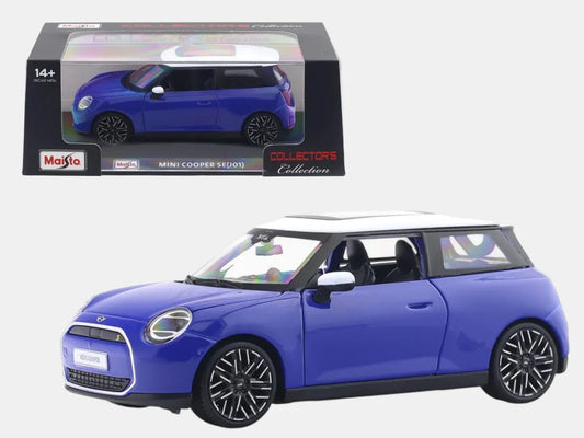 Maisto Mini Cooper SE (J01) 1:24 Scale Diecast Model Car – Collector’s Edition Blue with White Roof