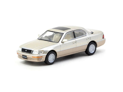 Tarmac Works 1:64 Lexus LS400 Champagne Beige Metallic Diecast Model Car | Premium JDM Collector Edition
