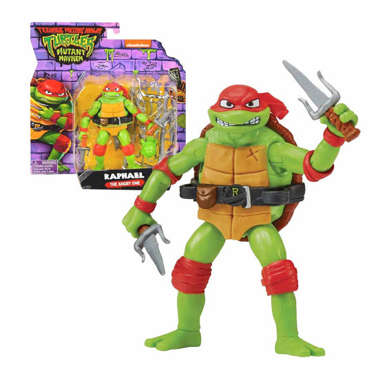 Teenage Mutant Ninja Turtles Mutant Mayhem Raphael Action Figure | 4.6 Inch TMNT Collectible with Accessories