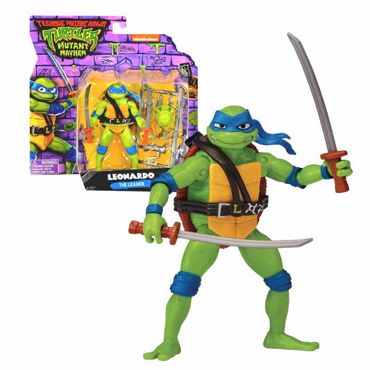 Teenage Mutant Ninja Turtles Mutant Mayhem Leonardo Action Figure | 4.5 Inch TMNT Collectible with Katana Accessories