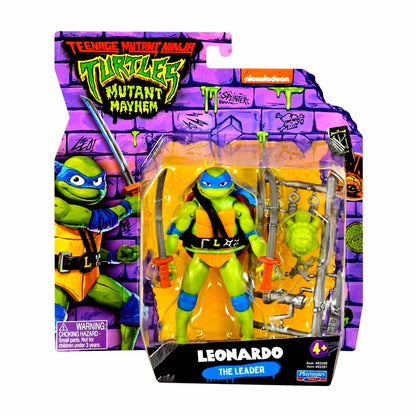 Teenage Mutant Ninja Turtles Mutant Mayhem Leonardo Action Figure | 4.5 Inch TMNT Collectible with Katana Accessories