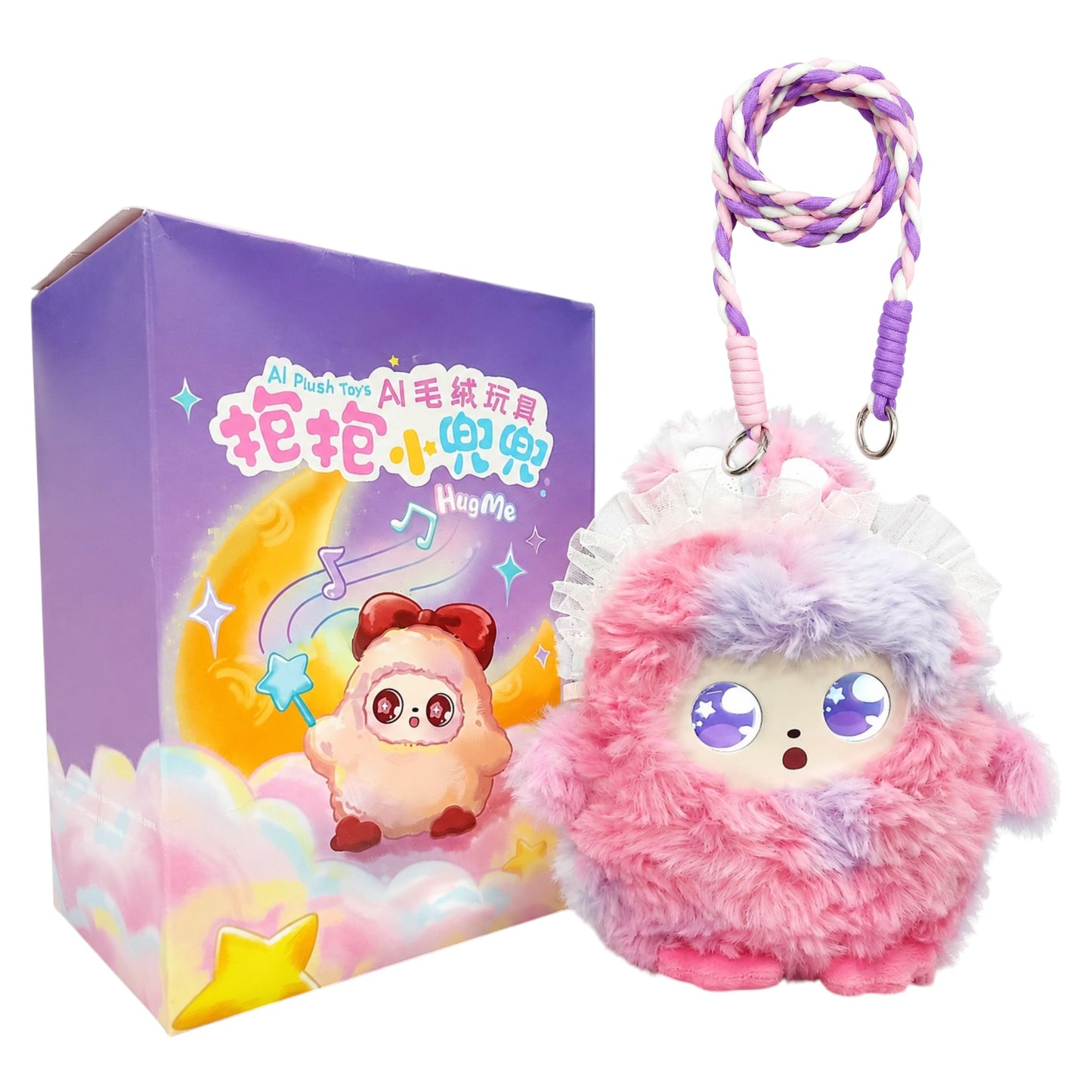 TuPark Damu Zhi AI Plush Toy Hug Me | Interactive Bluetooth Audio AI Plush Companion with Animated LED Display Eyes | Rechargeable Smart Soft Toy for Kids