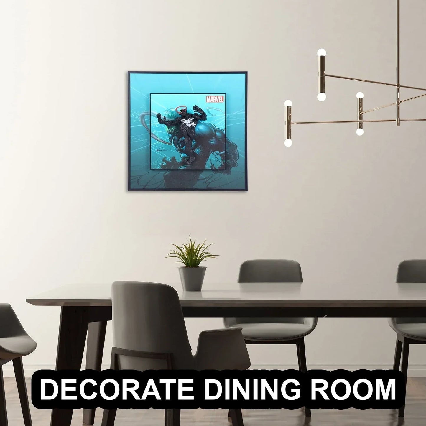 3D Black Venom Action Figure Decorative Wall Frames – 40x40 cm | Dynamic Superhero Wall Art for Marvel Fans & Collectors | Premium Decor & Powerful Gift for Avengers Lovers - Jaiman Toys