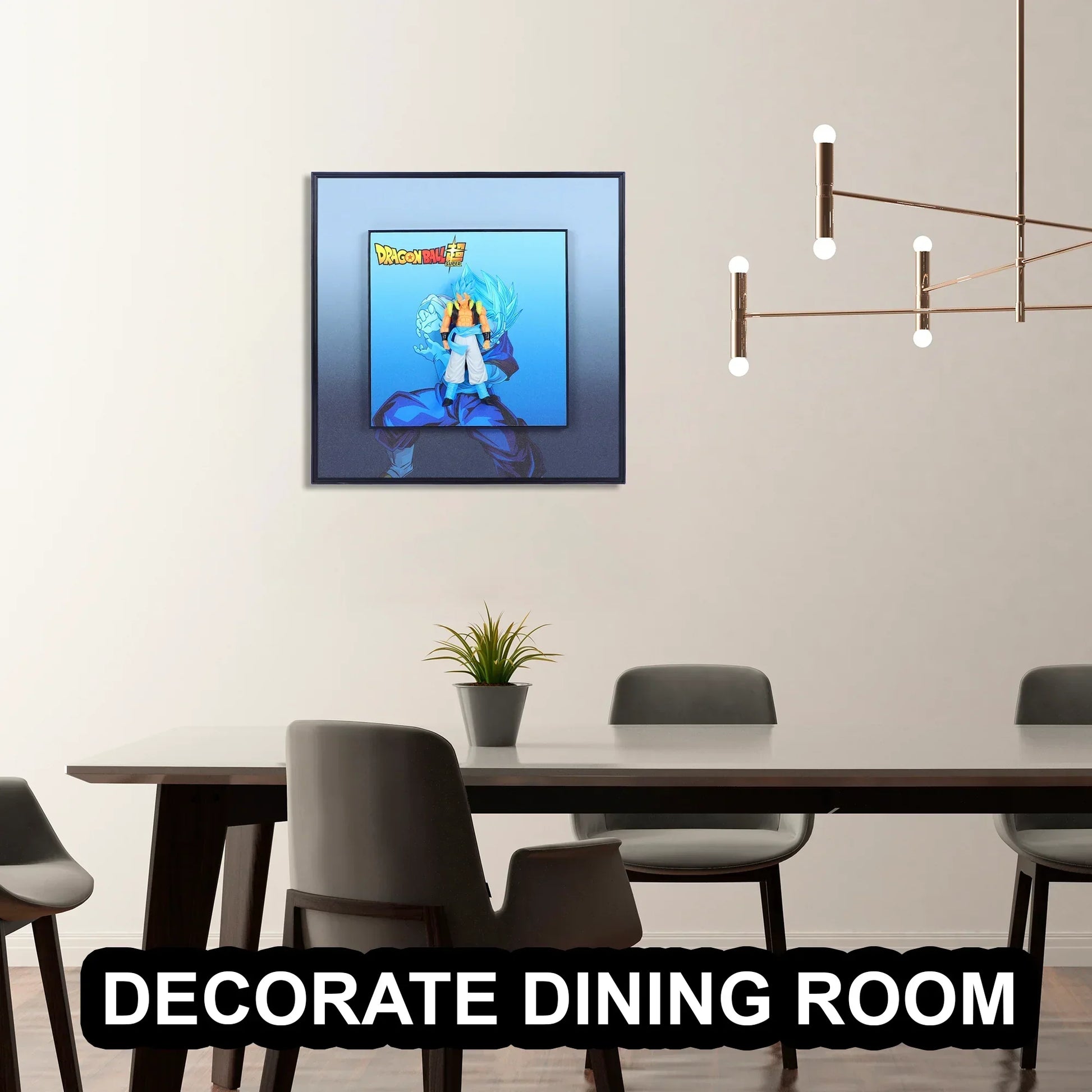 3D Blue Gogeta Dragon Ball Z Decorative Wall Frame – 40x40 cm | Dynamic Super Saiyan Wall Art for Anime Lovers & Collectors - Jaiman Toys