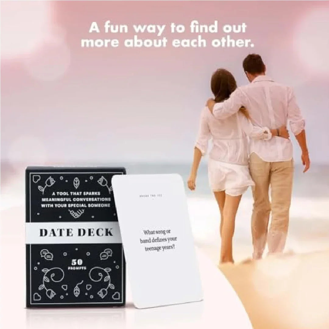 Date Deck: Ignite Meaningful Conversations & Connection (50 Prompts) Age 18+ - Jaiman Toys