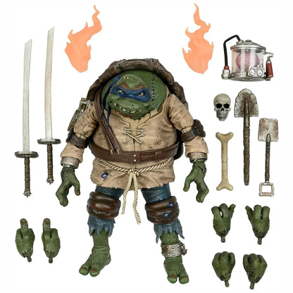 Leonardo Teenage Mutant Ninja Turtles action figure with swords, accessories, and interchangeable hands
