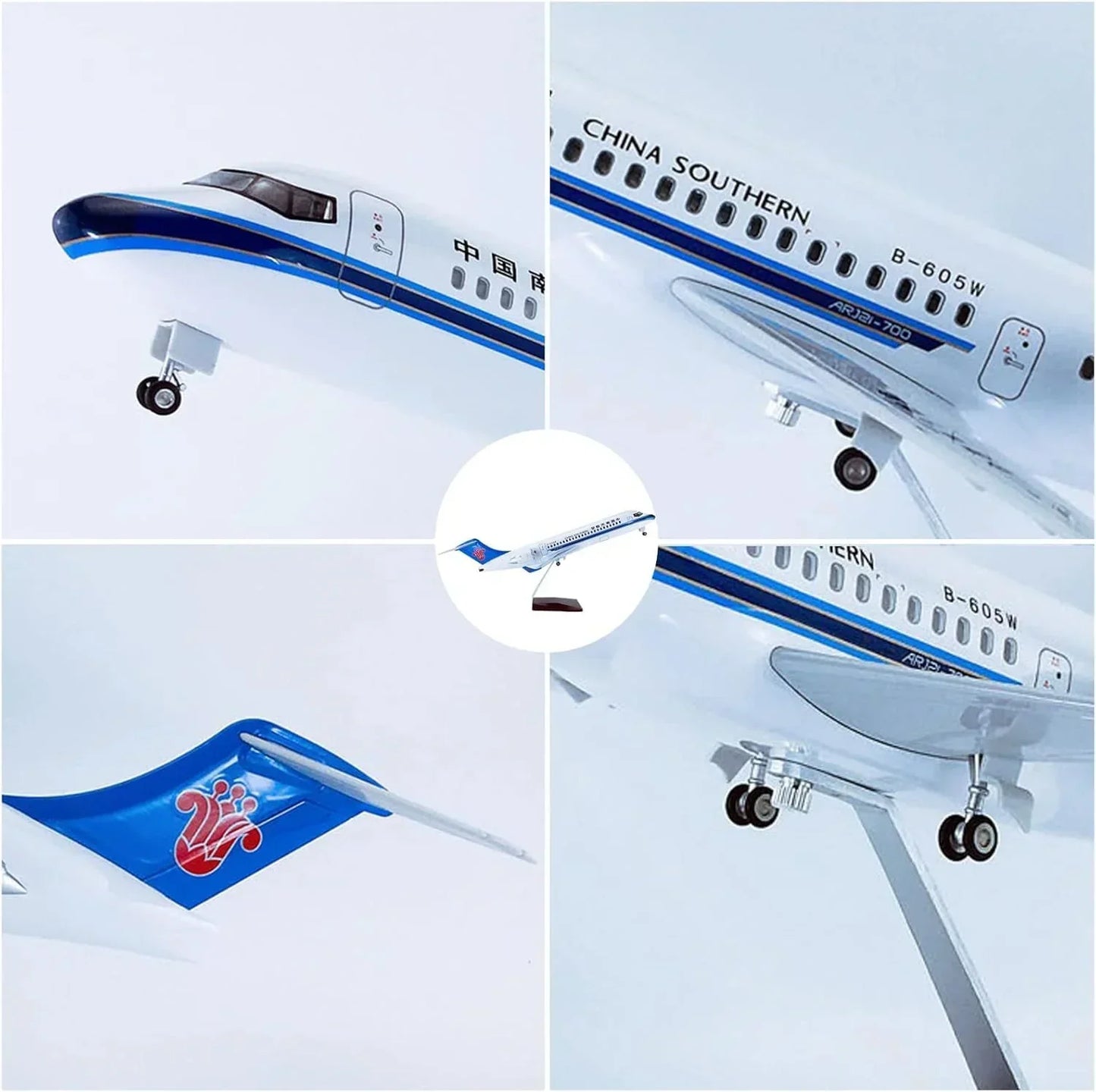 Diecast Airplane Display Model with Light : 46 cm Scale Model Boeing (ARJ21-700 China Southern Airlines) 1:125 - Jaiman Toys