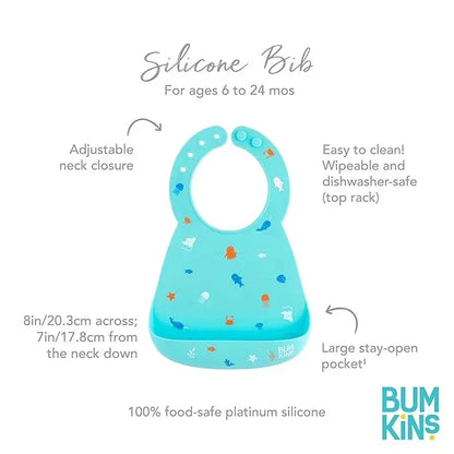 Bumkins Bibs, Silicone Pocket for Babies for Toddlers - Jaiman Toys