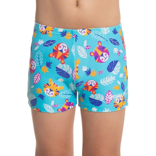 Speedo Jungle Terry Digital Allover Aquashort – Boys’ Swimwear, UPF 40+ Sun Protection, Chlorine-Resistant