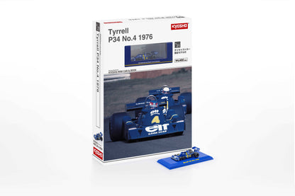 Kyosho 1:64 Tyrrell P34 No.4 1976 Die-Cast Formula Racing Car with Mini Book