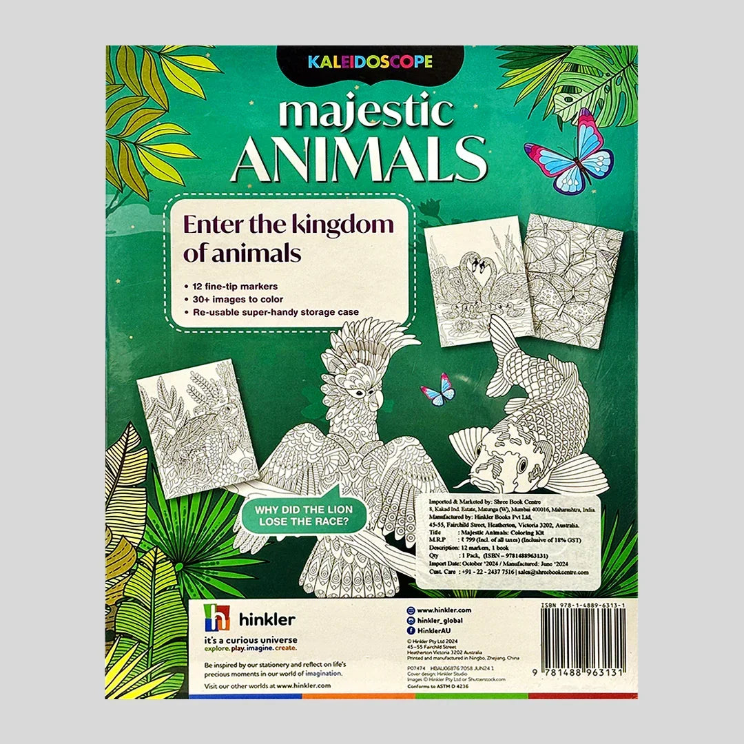 Kaleidoscope Majestic Animals Colouring Kit - Jaiman Toys