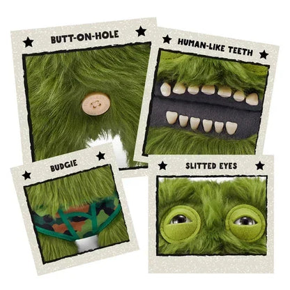 Fuggler Grumpy Green Plush Monster (Camo Pants) – Funny Ugly Monster Soft Toy by ZURU – 9 inch - Jaiman Toys