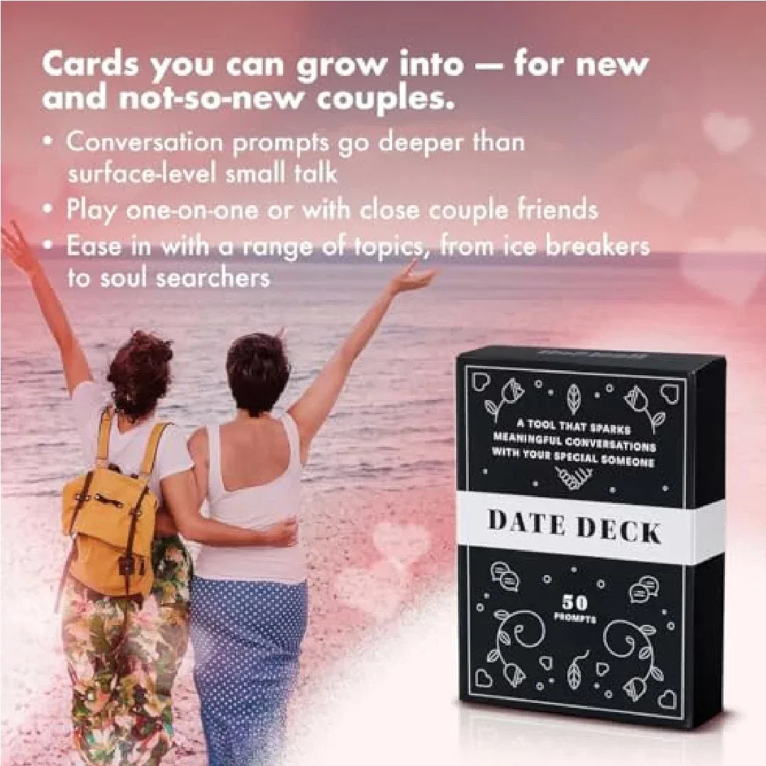 Date Deck: Ignite Meaningful Conversations & Connection (50 Prompts) Age 18+ - Jaiman Toys
