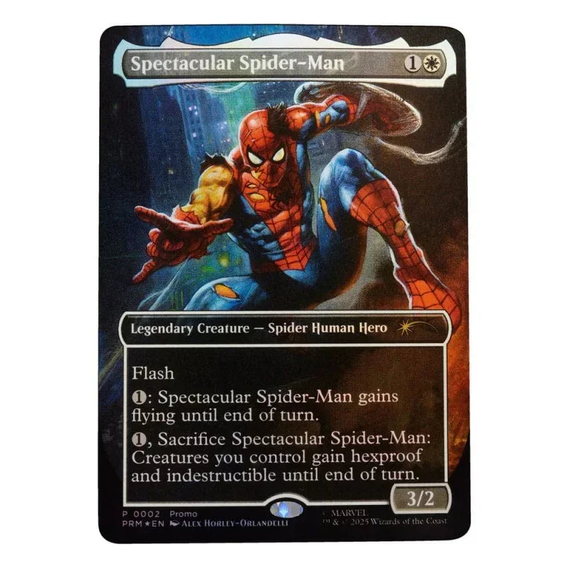 Marvel Legends Magic: The Gathering Battle-Damaged Spider-Man Action Figure | 15 cm Collectible with Exclusive Foil Card