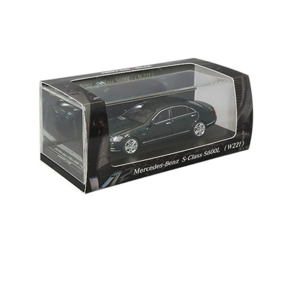 MOTORHELIX Mercedes-Benz S-Class S600L (W221) 1:64 Scale Diecast Model Car | Luxury Sedan Replica with Display Case- Dark Green