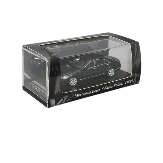MOTORHELIX Mercedes-Benz S-Class S600L (W221) 1:64 Scale Diecast Model Car | Luxury Sedan Replica with Display Case- Dark Green