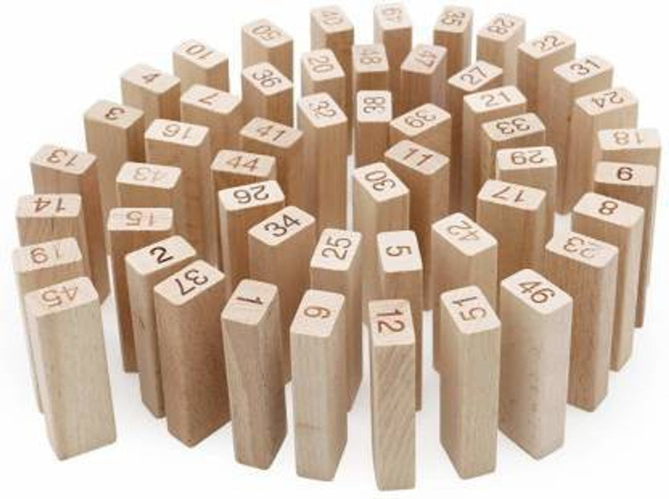 Simarr Number Stackeez Wooden Tower Game – 54 Numbered Wooden Blocks with Dice | Classic Stacking Balance Game for Kids & Family
