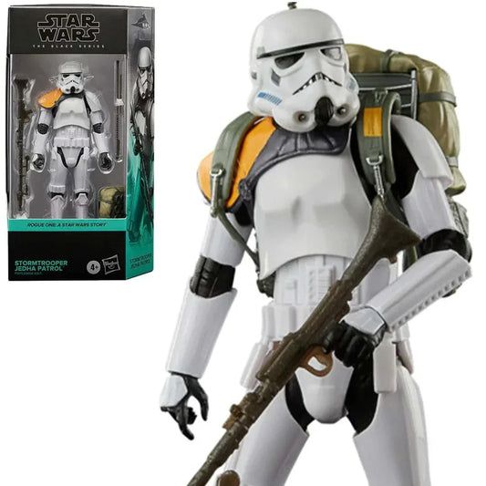 Star Wars Stormtrooper Jedha Patrol action figure with blaster and backpack, boxed collectible