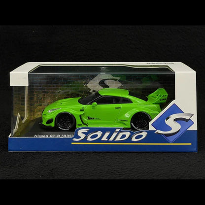 Solido 1:43 Nissan GT-R (R35) Liberty Walk Body Kit 2020 – Acid Green Diecast Model Car | S4311207