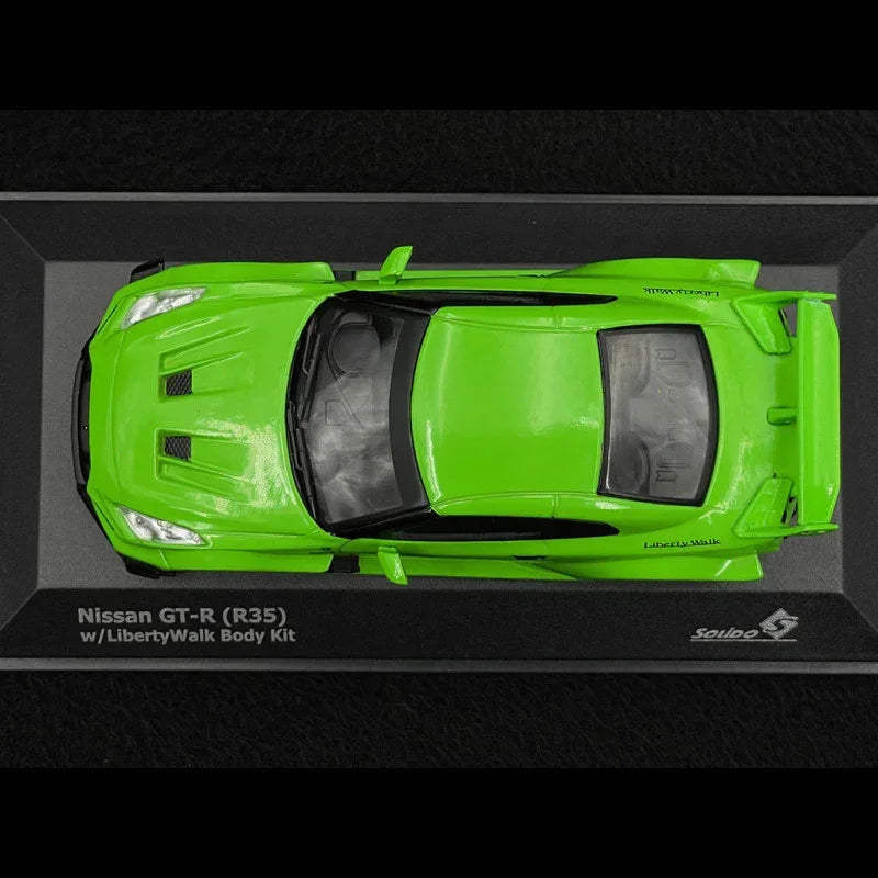 Solido 1:43 Nissan GT-R (R35) Liberty Walk Body Kit 2020 – Acid Green Diecast Model Car | S4311207