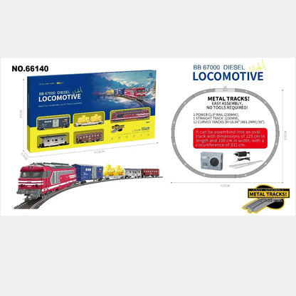 HANFIY HO 1:87 BB 67000 Diesel Locomotive Train Set with Metal Tracks & Controller | 331 cm Track | Beginner Model Railway (14+) Item  No- 66140