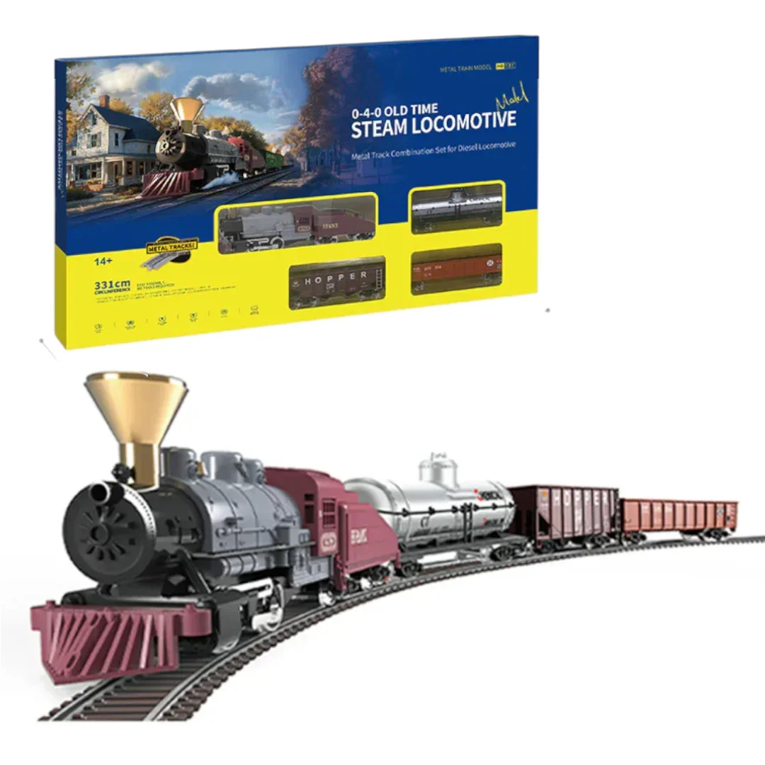 HANFIY HO 1:87 66120 Old Time Steam Locomotive Train Set with Metal Tracks & Controller | 331 cm Track | Beginner Model Railway (14+)- Item No- 66160